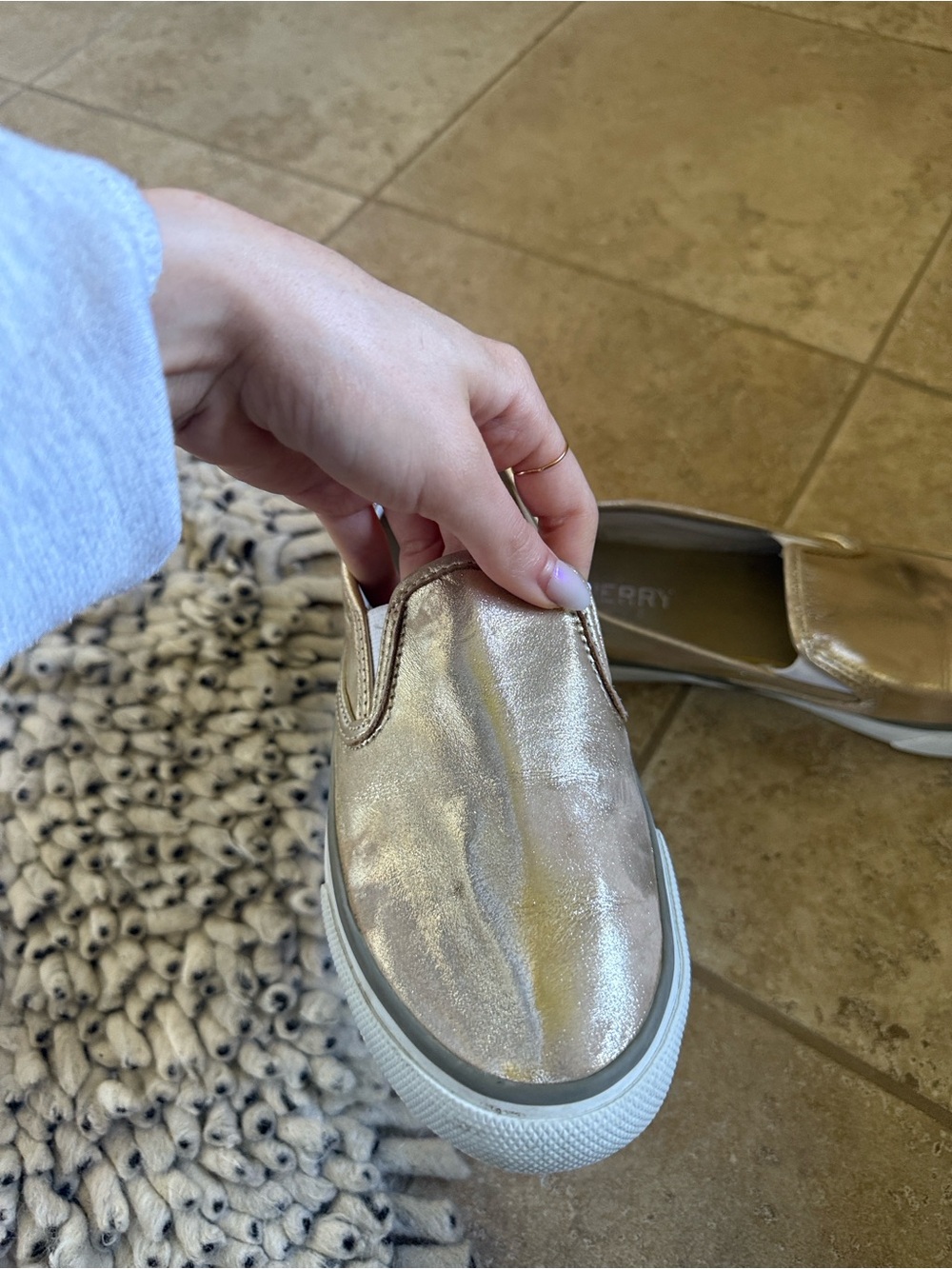 Sperry Metallic Gold Sneakers